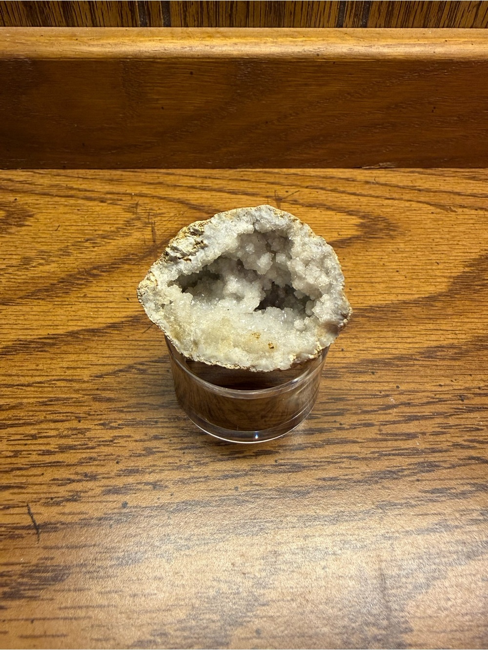 Source Unknown White Quartz Geode Decorative Stand Accent